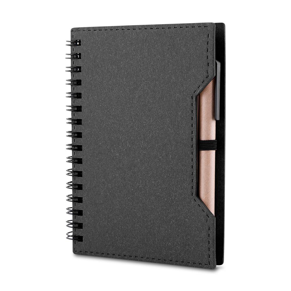 Caderno A6 Reciclado PA1834 na cor Preto, brinde personalizado Sky Brindes