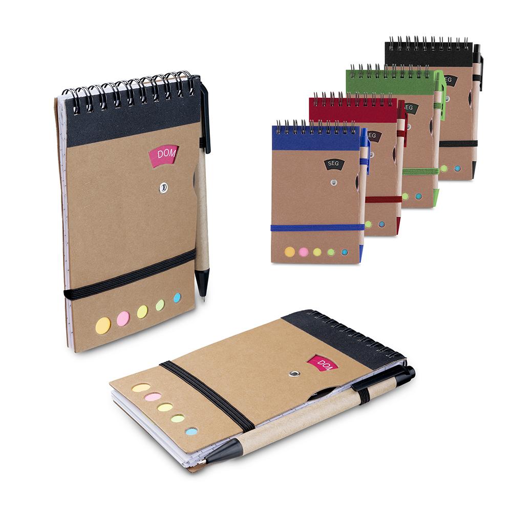 Mini caderno A6 com Caneta PA1835 na cor Azul, brinde personalizado Sky Brindes