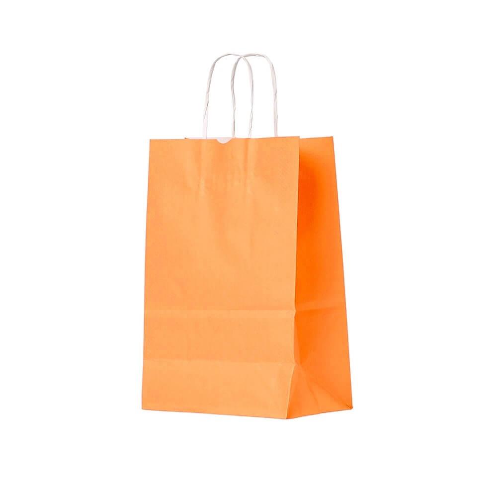 Sacola Kraft Pequena PA1836 na cor Laranja, brinde personalizado Sky Brindes