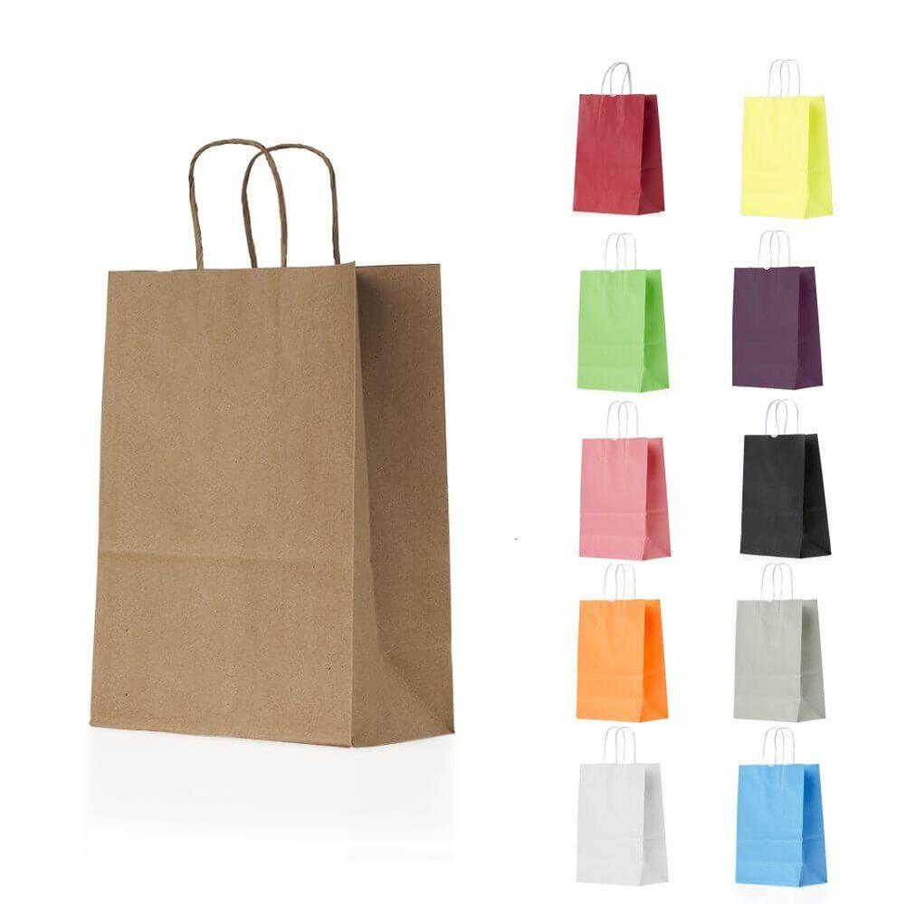Sacola Kraft Pequena PA1836 na cor Laranja, brinde personalizado Sky Brindes
