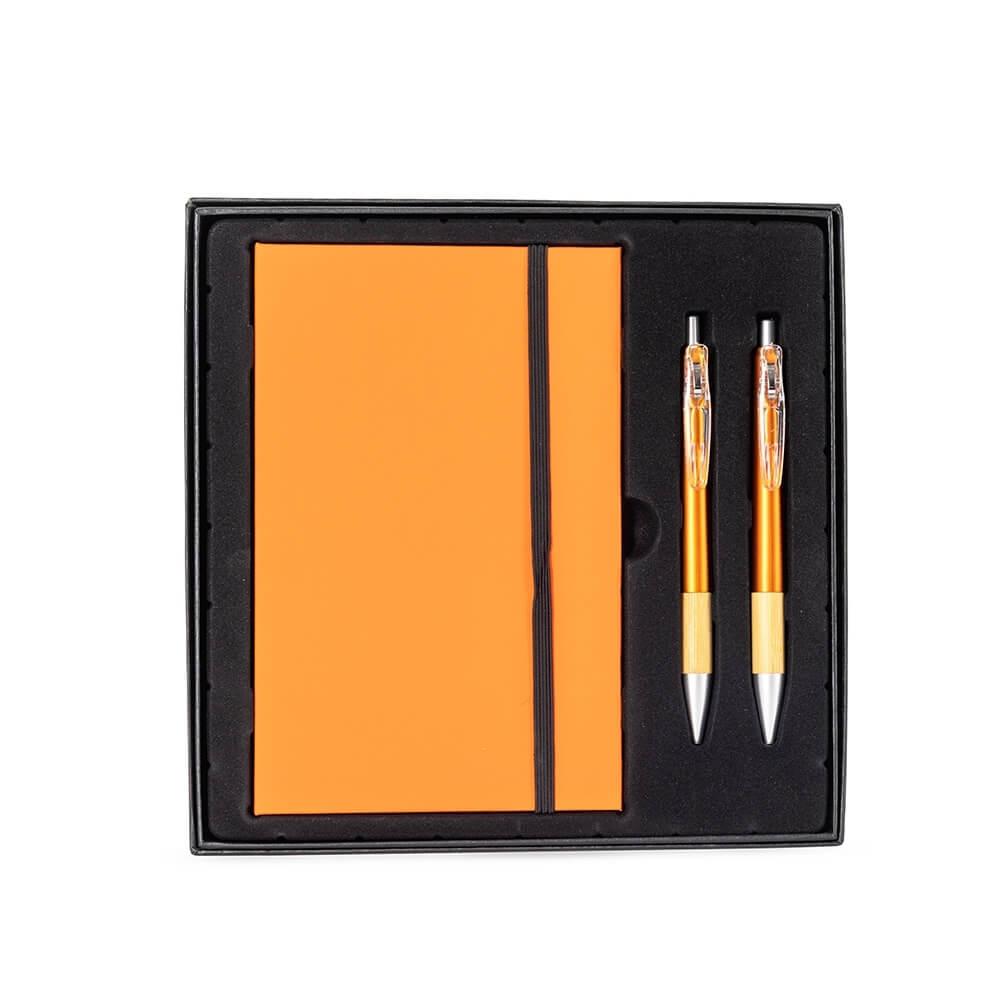 Kit Executivo 3 Peças PA1840 na cor Laranja, brinde personalizado Sky Brindes