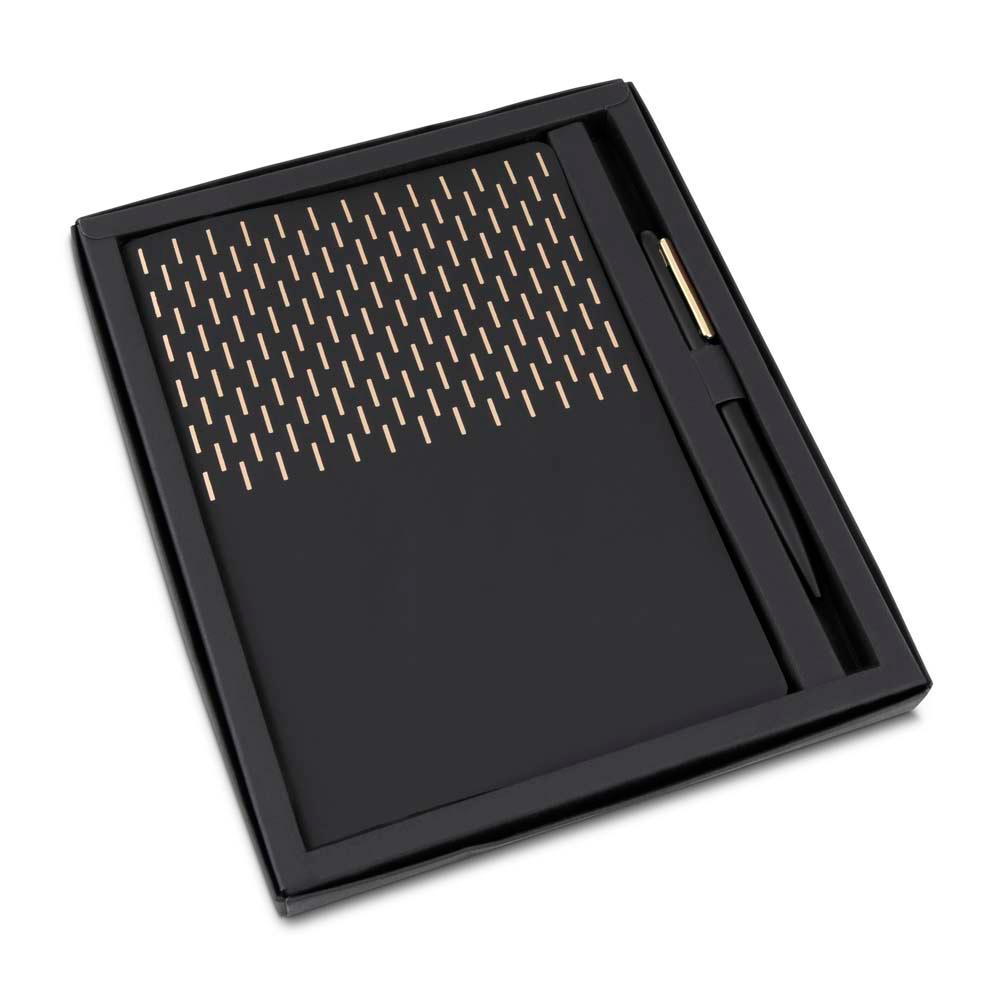 Kit Escritório A5 2 Peças PA1842 na cor Preto, brinde personalizado Sky Brindes