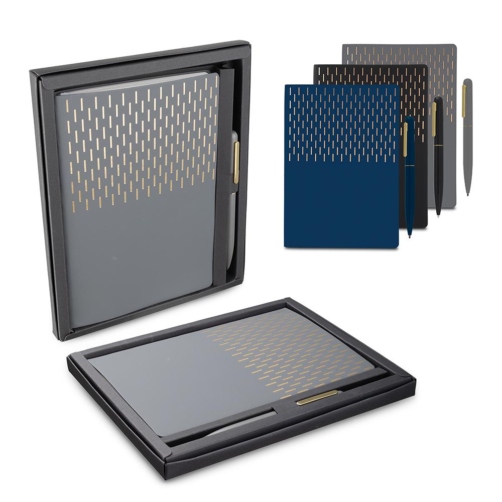 Kit Escritório A5 2 Peças PA1842 na cor Preto, brinde personalizado Sky Brindes