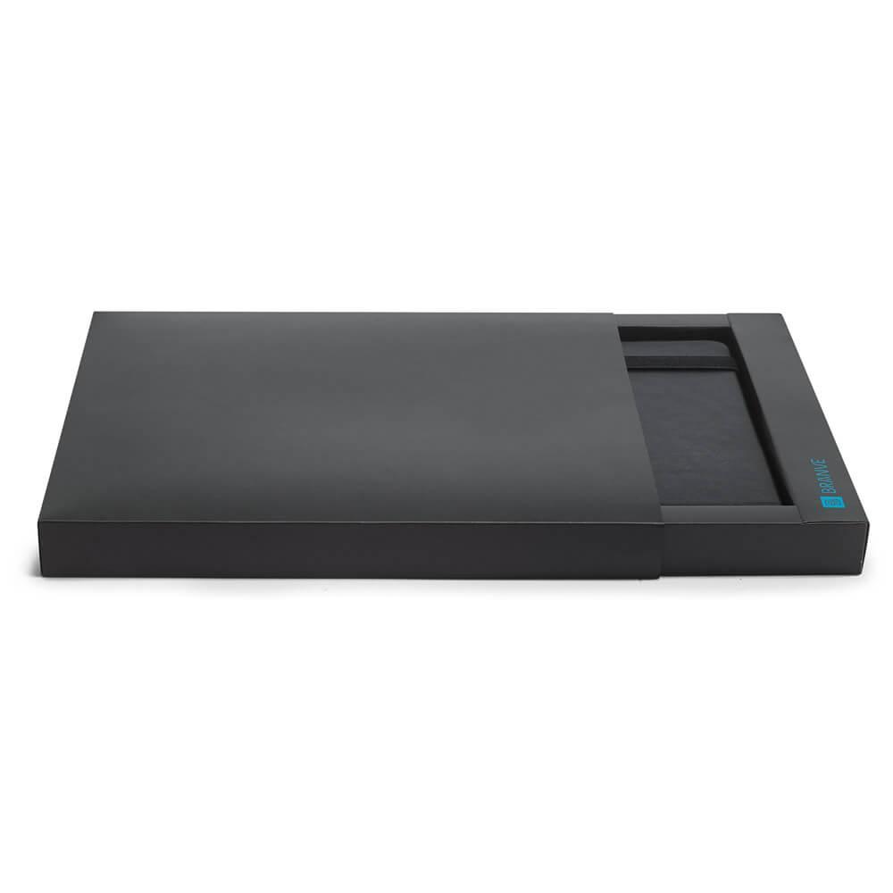 Caderno A5 com Pauta PA1845 na cor Preto, brinde personalizado Sky Brindes