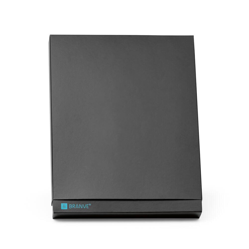 Caderno A5 com Pauta PA1845 na cor Preto, brinde personalizado Sky Brindes
