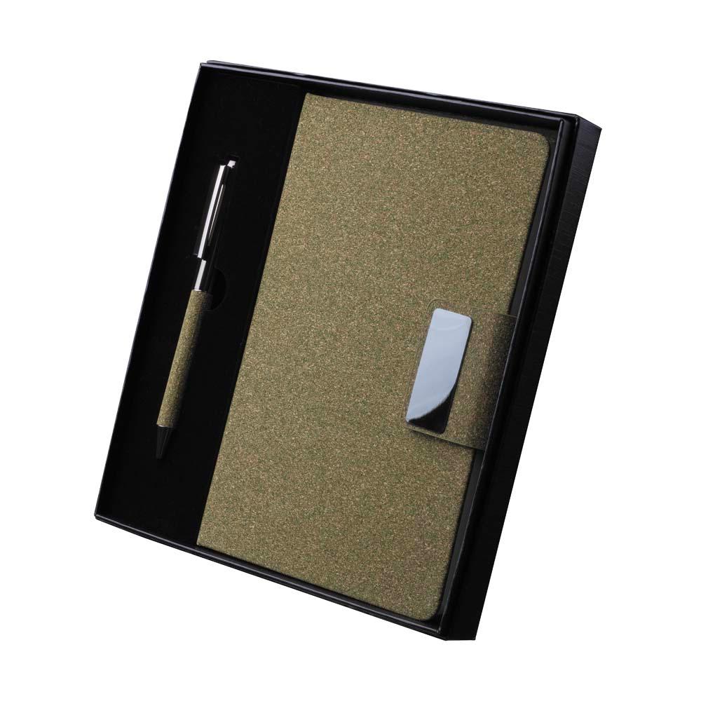 Kit Escritório 2 Peças PA1846 na cor Café, brinde personalizado Sky Brindes