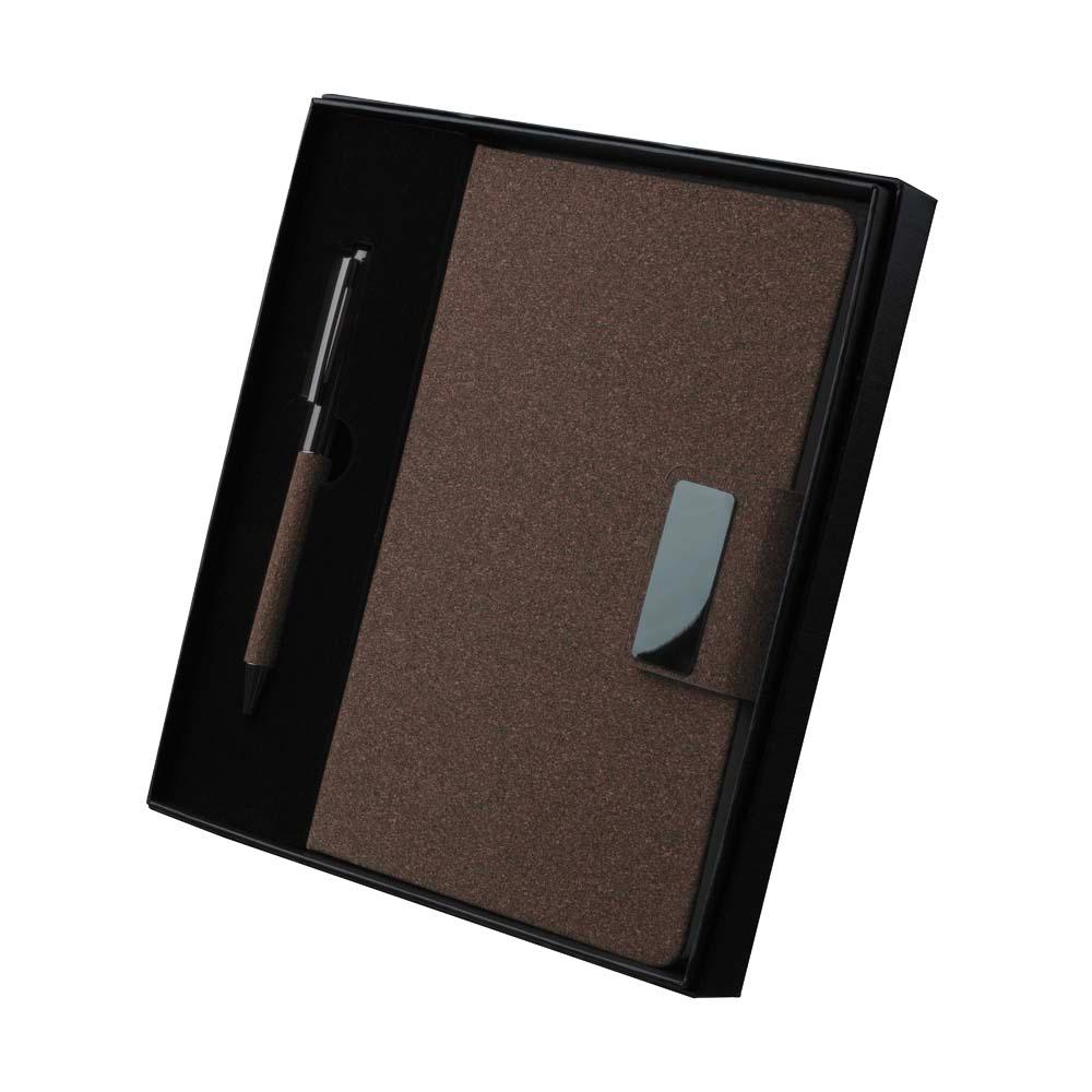 Kit Escritório 2 Peças PA1846 na cor Café, brinde personalizado Sky Brindes