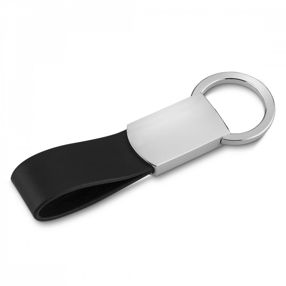 Chaveiro de Metal Fosco PA1849 na cor Preto, brinde personalizado Sky Brindes