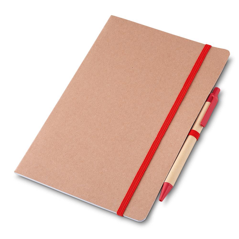 Kit Escritório 2 Peças PA1851 na cor Vermelho, brinde personalizado Sky Brindes