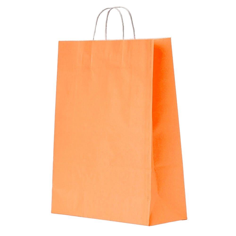 Sacola Kraft Grande PA1866 na cor Laranja, brinde personalizado Sky Brindes