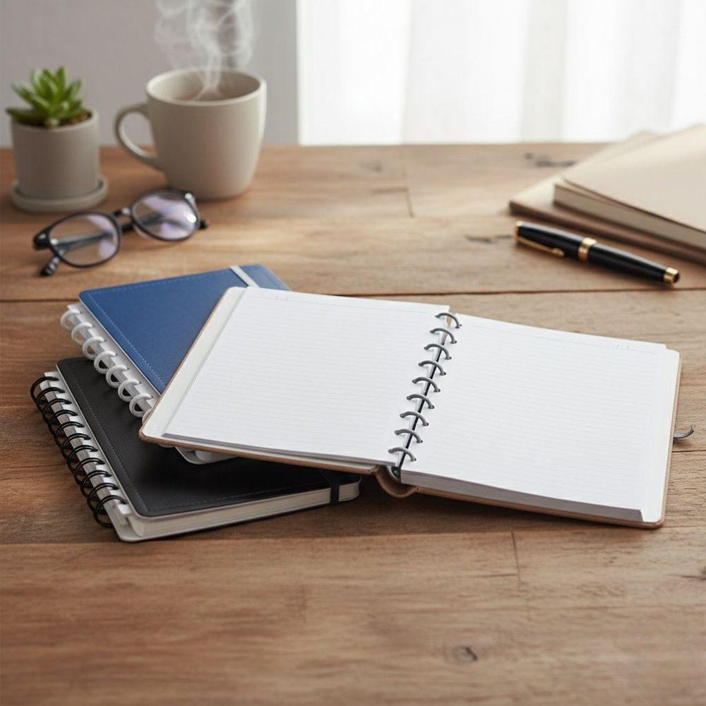 Caderno de Disco Percalux PA1867 na cor Kraft, brinde personalizado Sky Brindes