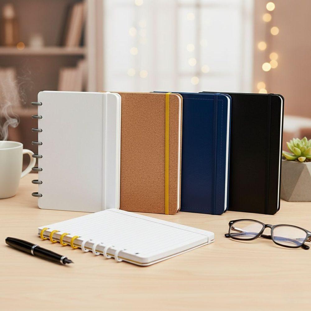 Caderno de Disco Percalux PA1869 na cor Preto, brinde personalizado Sky Brindes