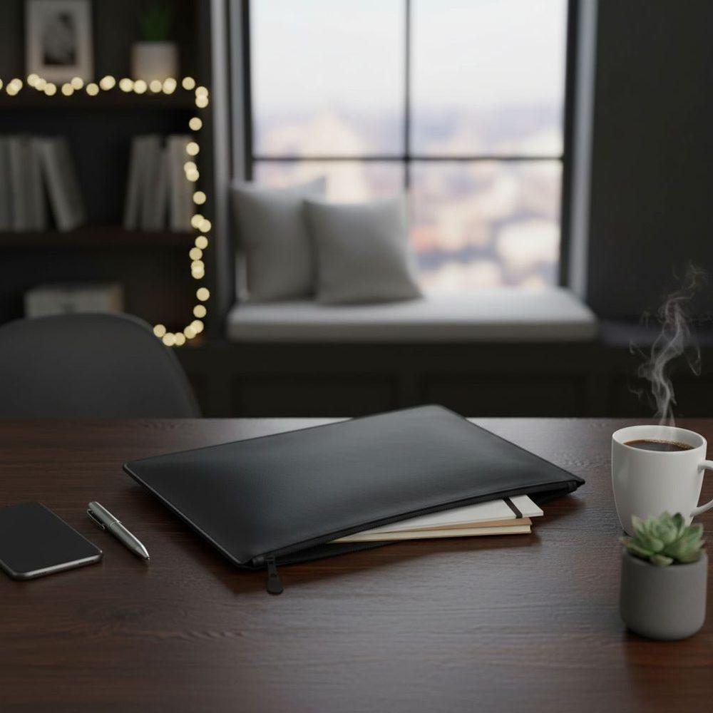 Pasta Envelope Bidim PA1872 na cor Preto, brinde personalizado Sky Brindes