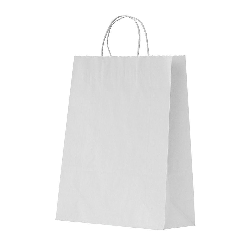 Sacola Kraft Média PA1877 na cor Branco, brinde personalizado Sky Brindes