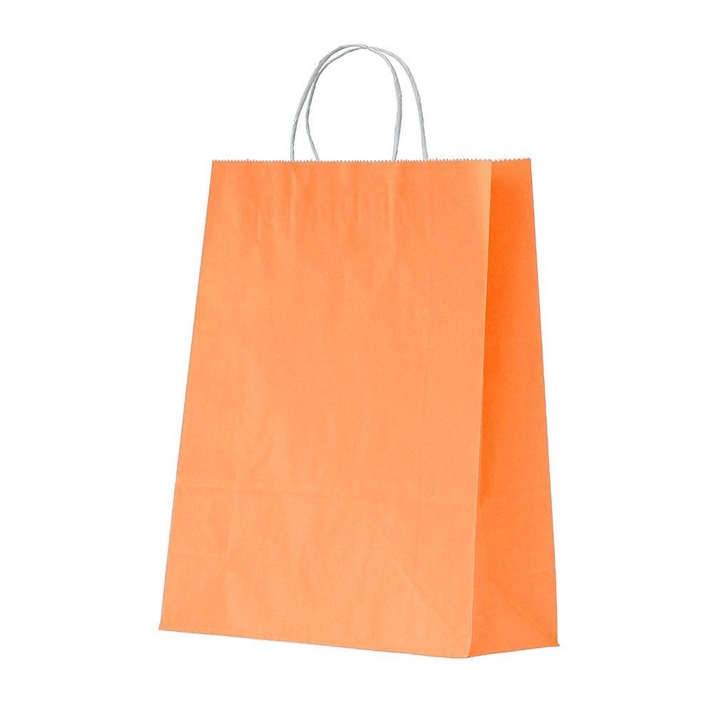 Sacola Kraft Média PA1877 na cor Laranja, brinde personalizado Sky Brindes