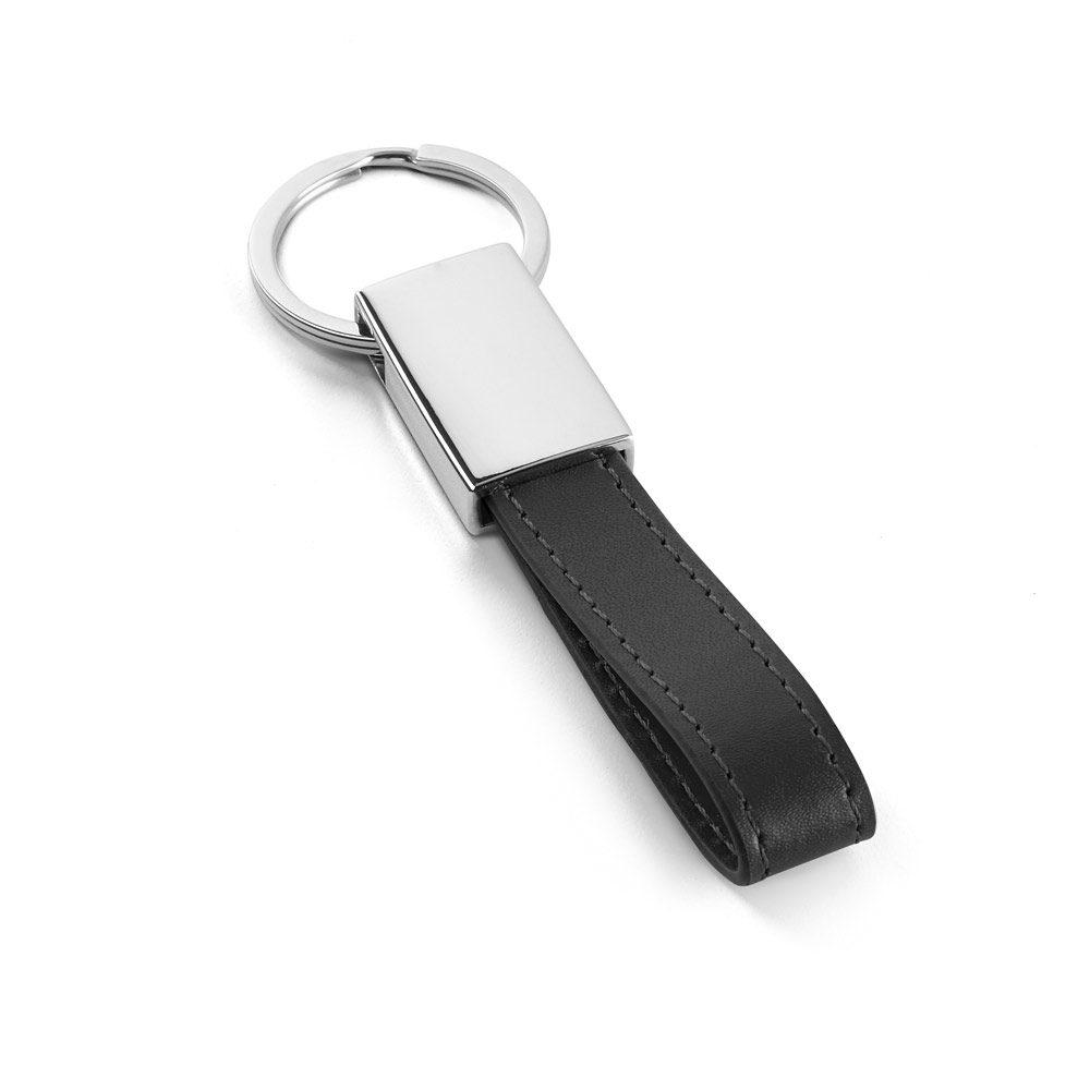 Chaveiro em Metal PA1878 na cor Preto, brinde personalizado Sky Brindes