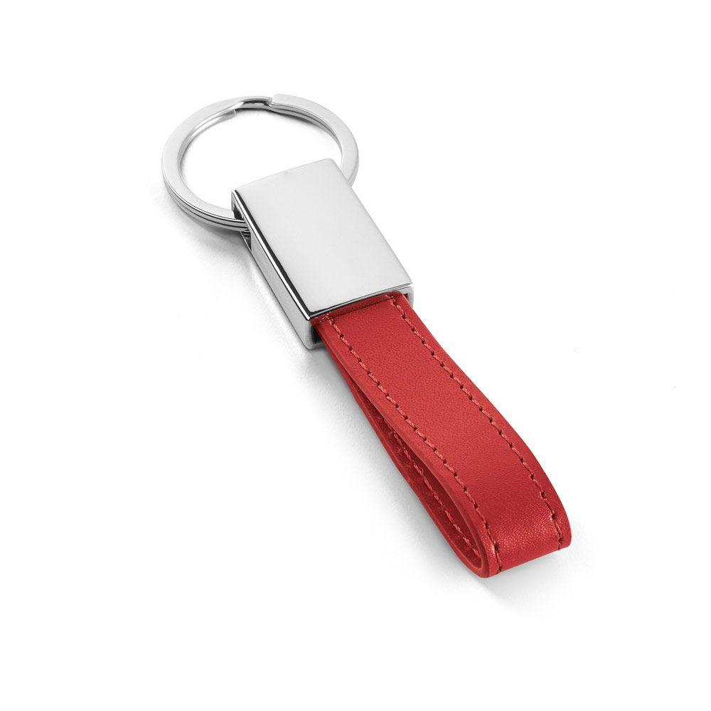Chaveiro em Metal PA1878 na cor Vermelho, brinde personalizado Sky Brindes