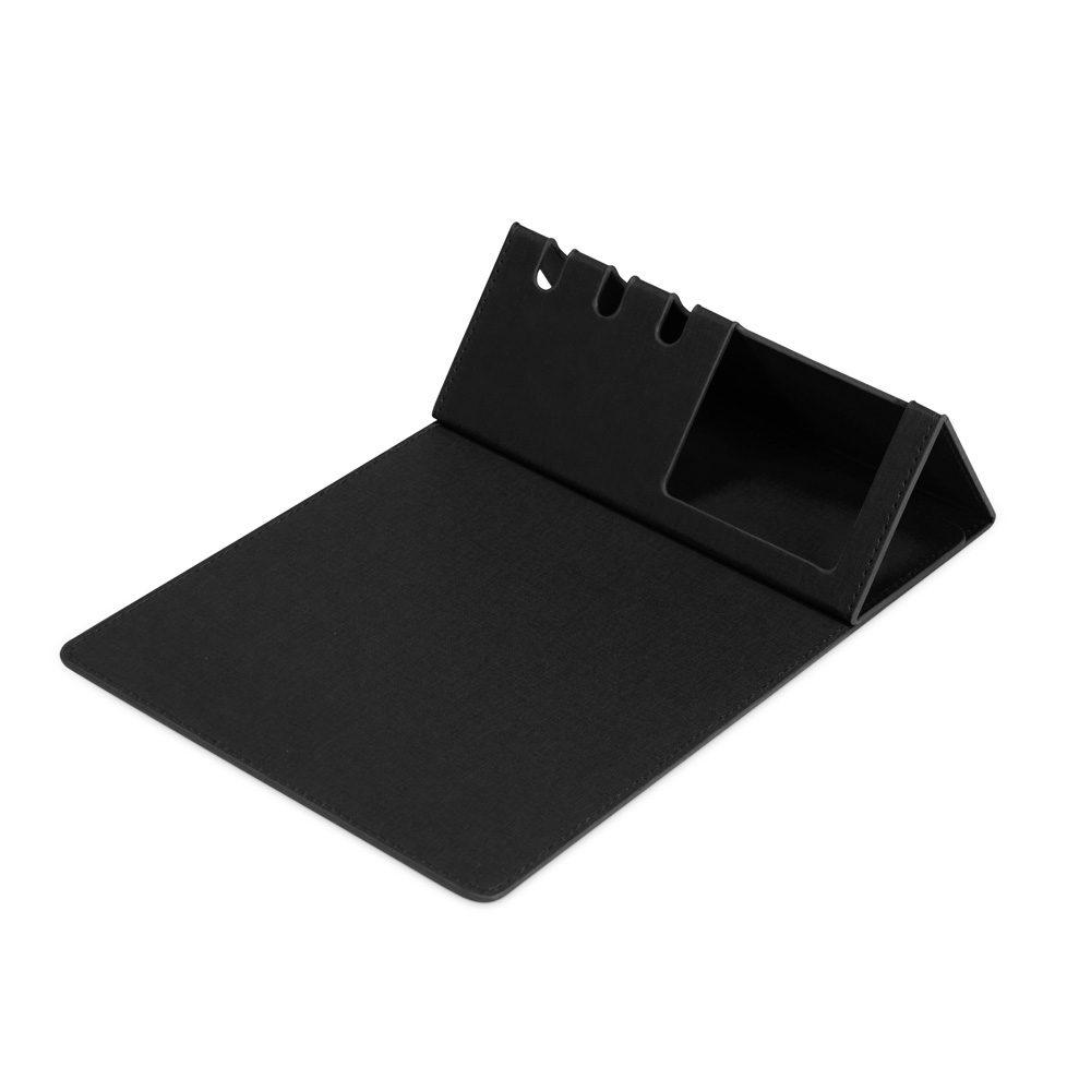 Mouse Pad C Suporte Celular E Caneta PA1882 na cor Preto, brinde personalizado Sky Brindes