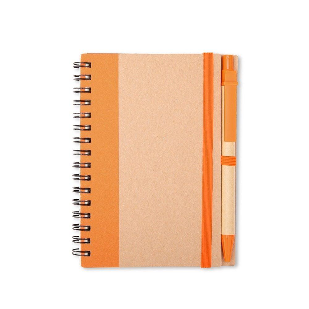 Caderno De Anotações C Caneta PA1884 na cor Laranja, brinde personalizado Sky Brindes