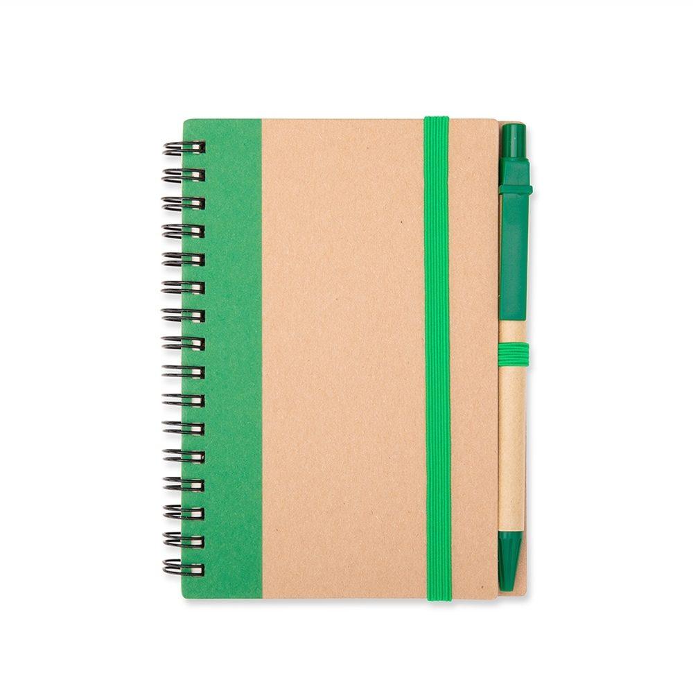 Caderno De Anotações C Caneta PA1884 na cor Verde, brinde personalizado Sky Brindes