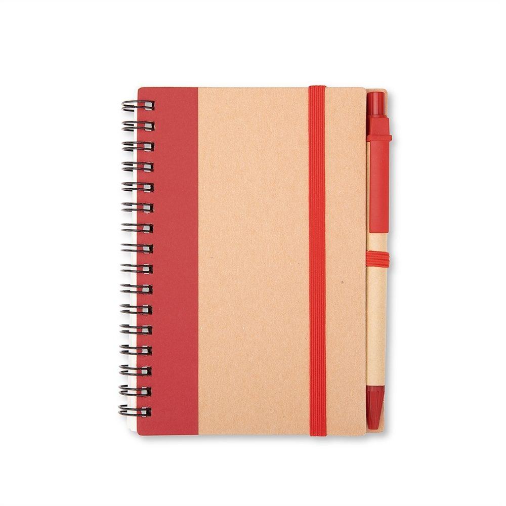Caderno De Anotações C Caneta PA1884 na cor Vermelho, brinde personalizado Sky Brindes