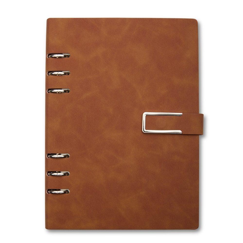 Caderno Fichário PU PA1887 na cor Marrom, brinde personalizado Sky Brindes
