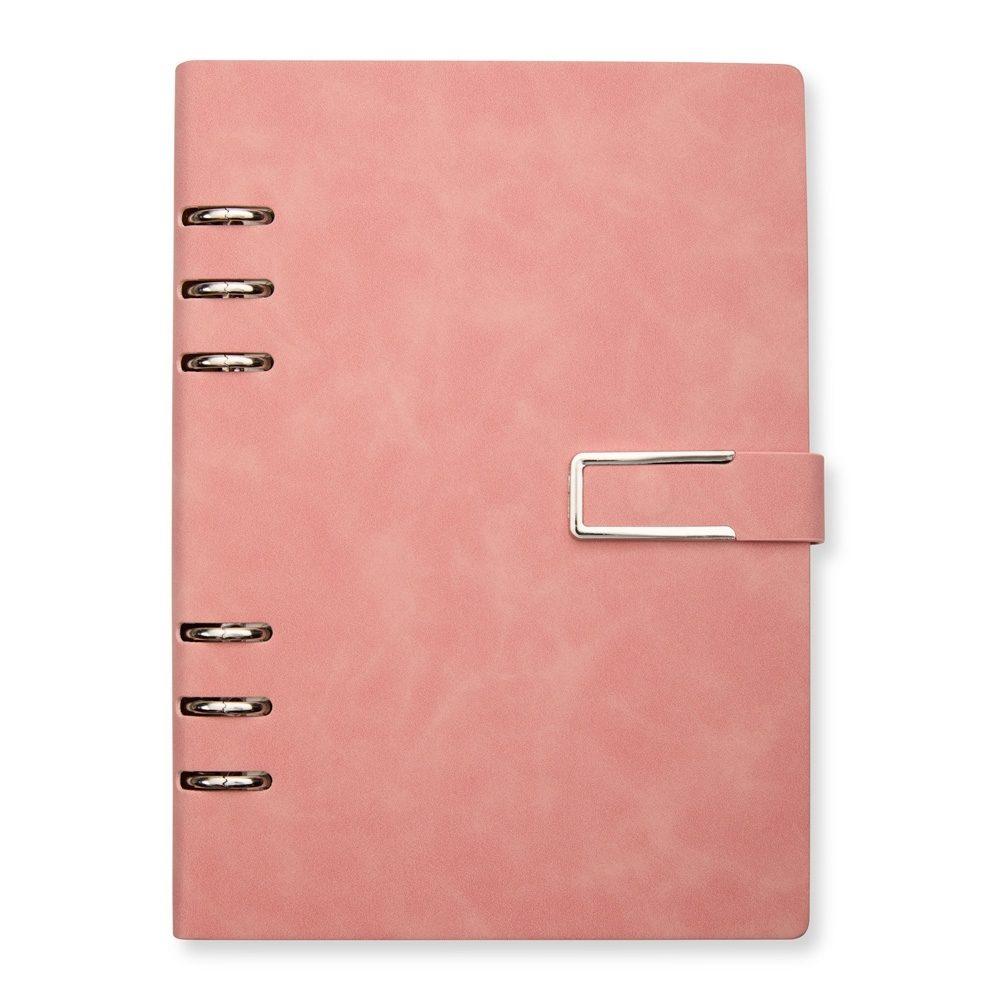 Caderno Fichário PU PA1887 na cor Rosa, brinde personalizado Sky Brindes