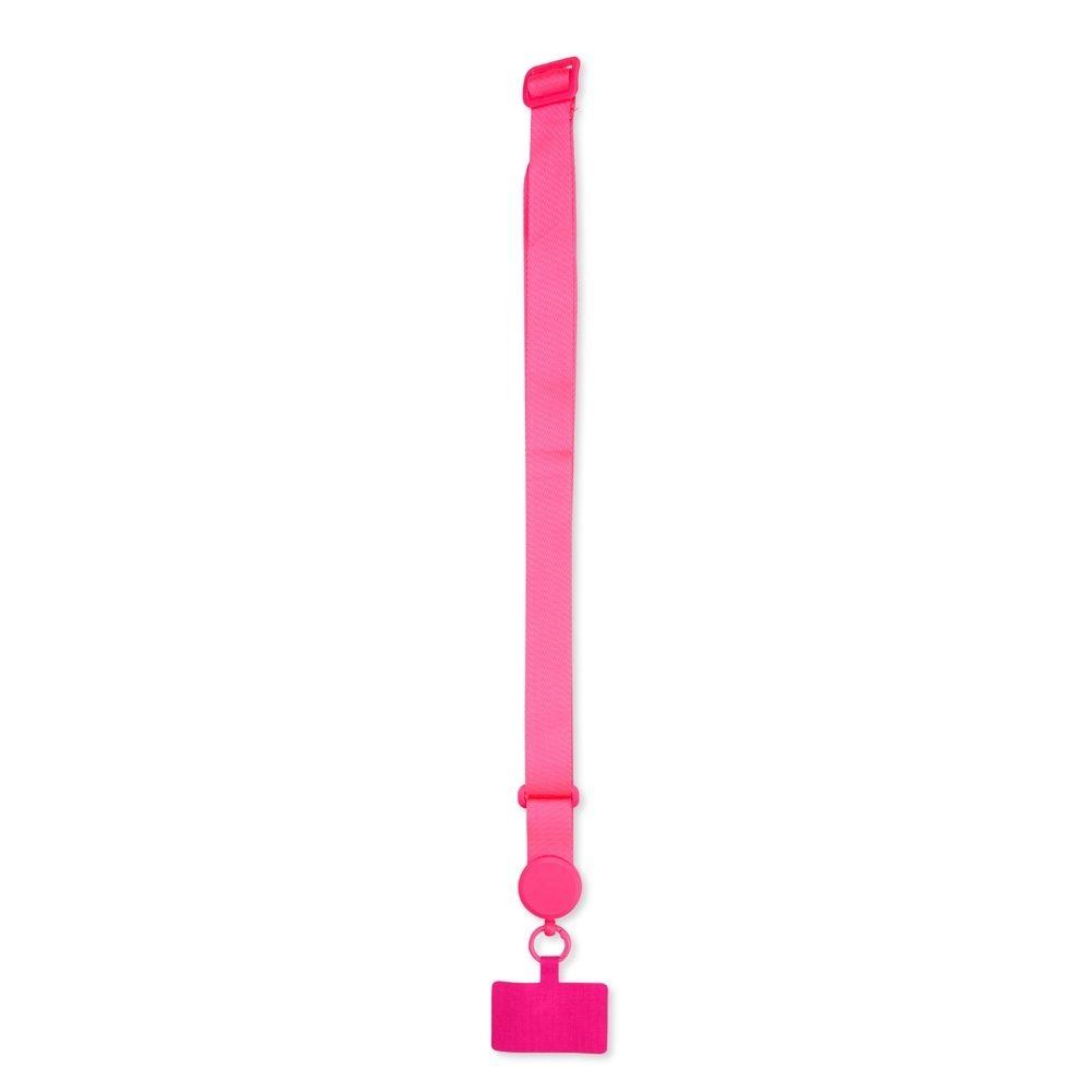 Cordão para Celular Poliéster PA1888 na cor Pink, brinde personalizado Sky Brindes