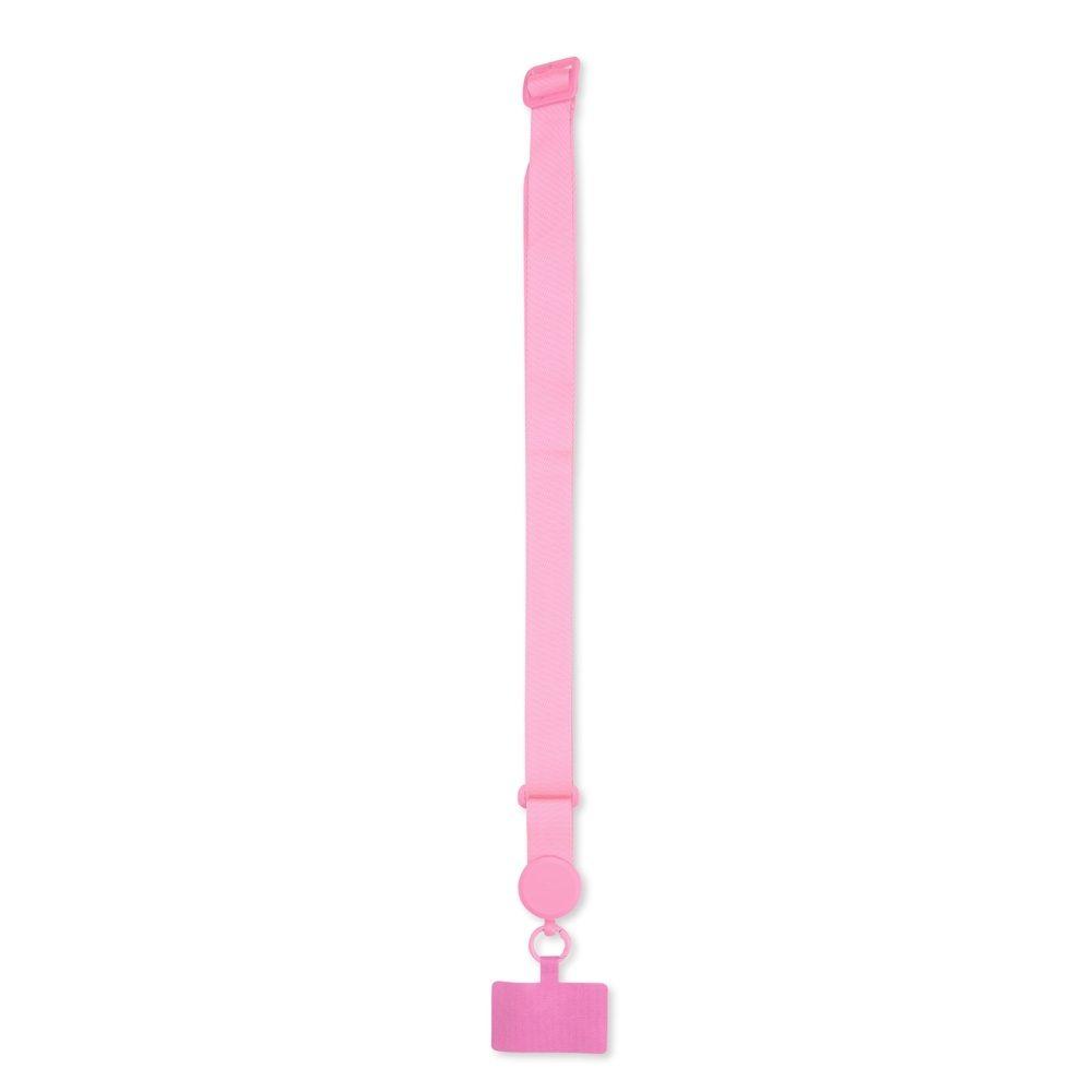 Cordão para Celular Poliéster PA1888 na cor Rosa, brinde personalizado Sky Brindes