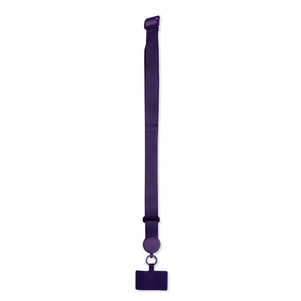 Cordão para Celular Poliéster PA1888 na cor Roxo, brinde personalizado Sky Brindes