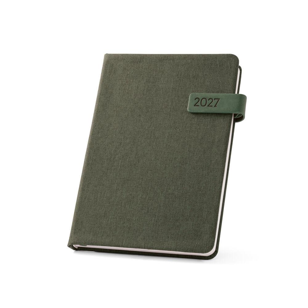 Agenda A5 em PET 2027 PA1891 na cor Verde escuro, brinde personalizado Sky Brindes