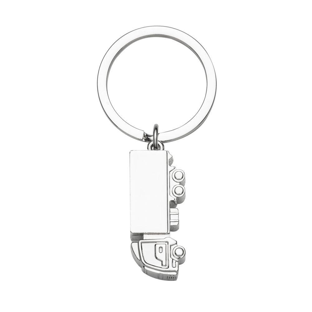 Chaveiro metal formato caminhão PA1901 na cor Prata, brinde personalizado Sky Brindes