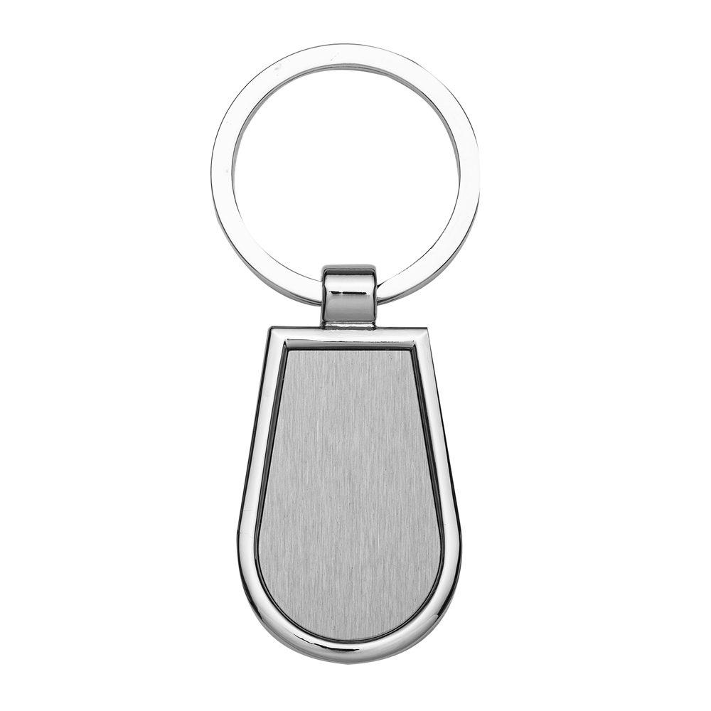 Chaveiro de metal PA1904 na cor Prata, brinde personalizado Sky Brindes