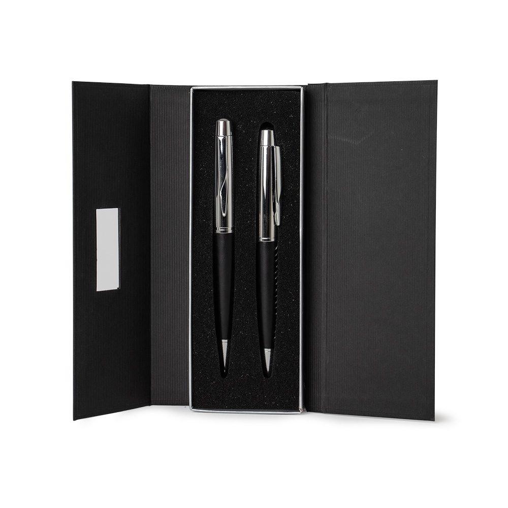 Conjunto caneta e lapiseira metal PA1905 na cor Café, brinde personalizado Sky Brindes