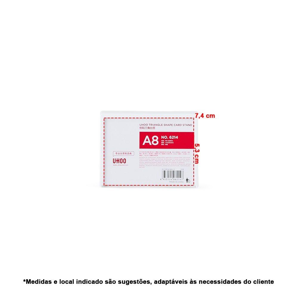 Porta retrato expositor a8 PA1945 na cor Branco, brinde personalizado Sky Brindes