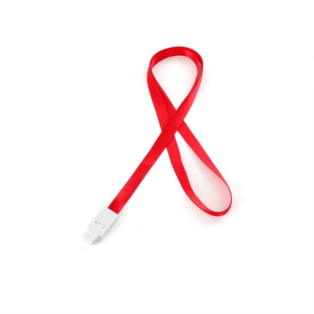 Cordão para crachá poliéster PA1948 na cor Branco, brinde personalizado Sky Brindes