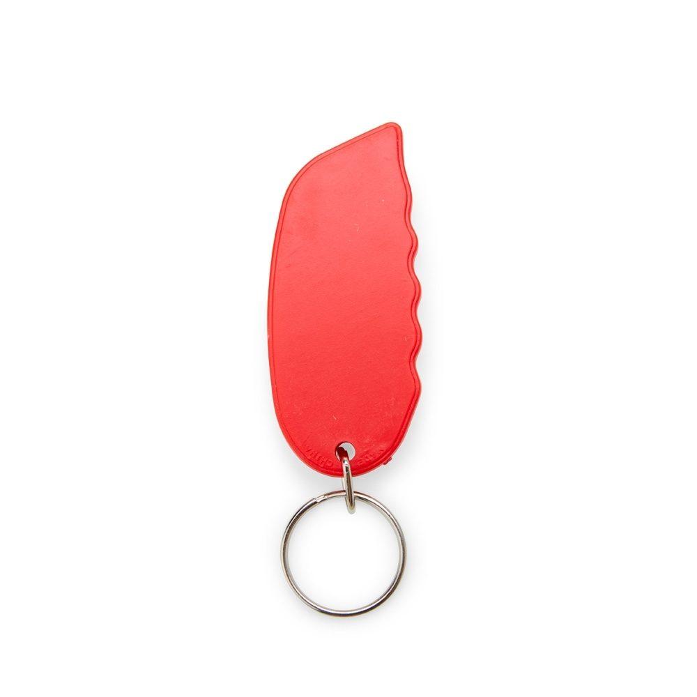 Chaveiro estilete PA1956 na cor Vermelho e inox, brinde personalizado Sky Brindes