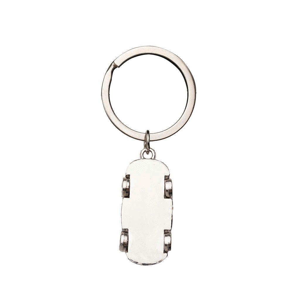 Chaveiro metal PA1958 na cor Inox, brinde personalizado Sky Brindes