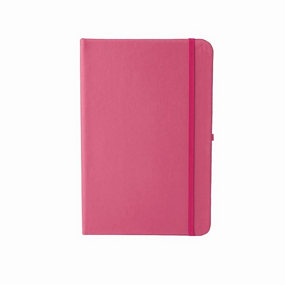 Caderneta em couro sintético PA1960 na cor Rosa e cinza, brinde personalizado Sky Brindes