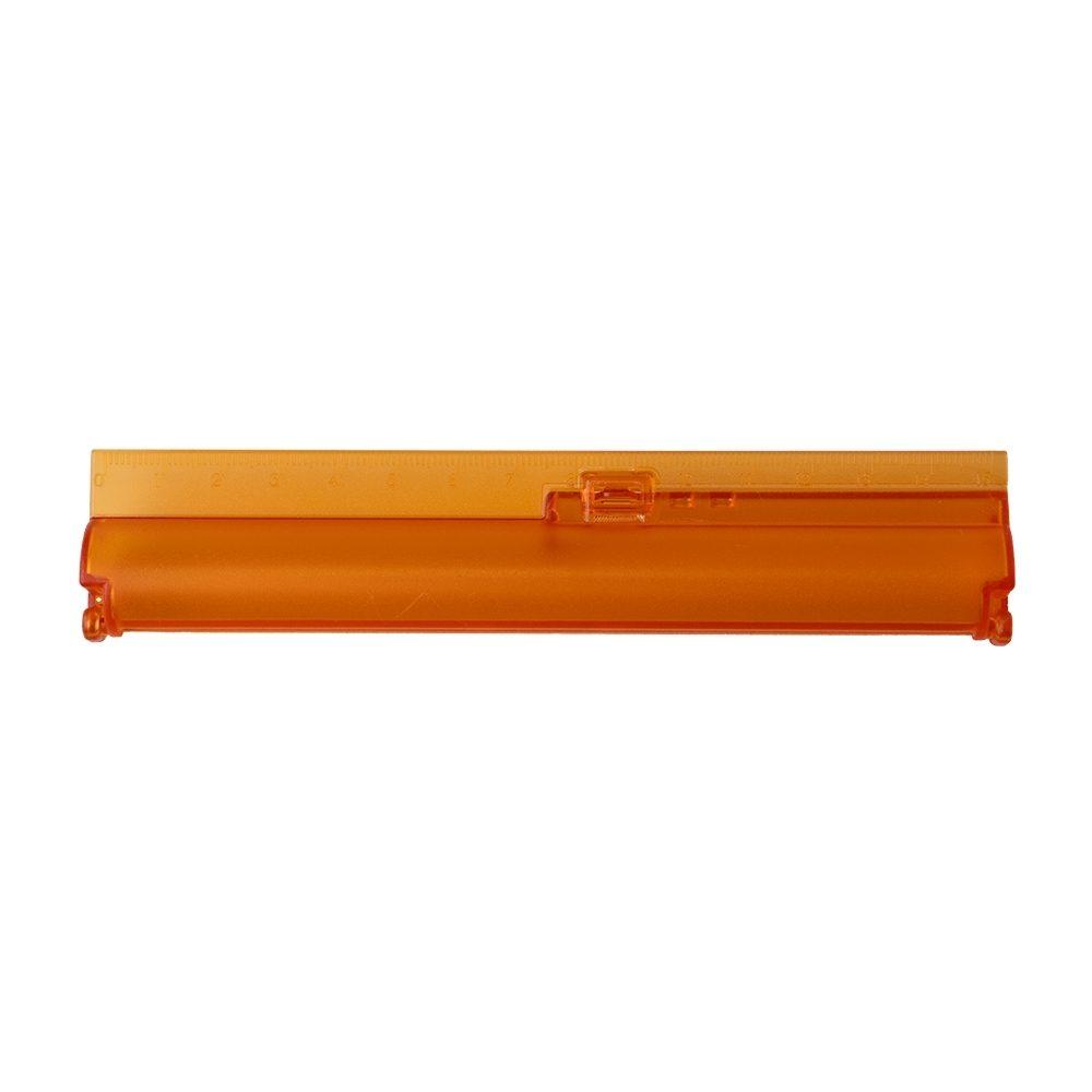 Estojo com régua PA1961 na cor Laranja, brinde personalizado Sky Brindes
