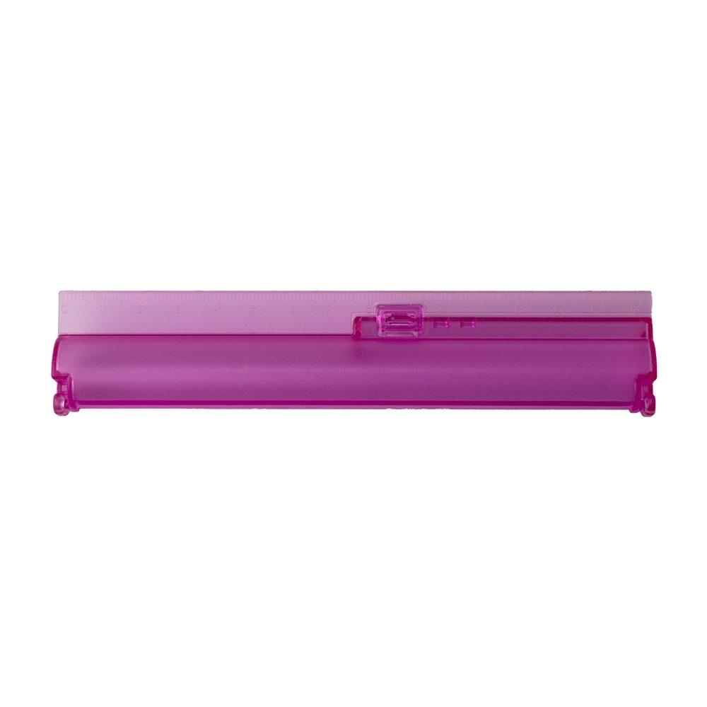 Estojo com régua PA1961 na cor Rosa, brinde personalizado Sky Brindes