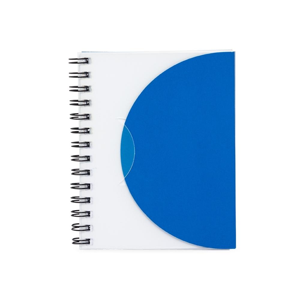 Caderneta plástica PA1966 na cor Azul e azul, brinde personalizado Sky Brindes