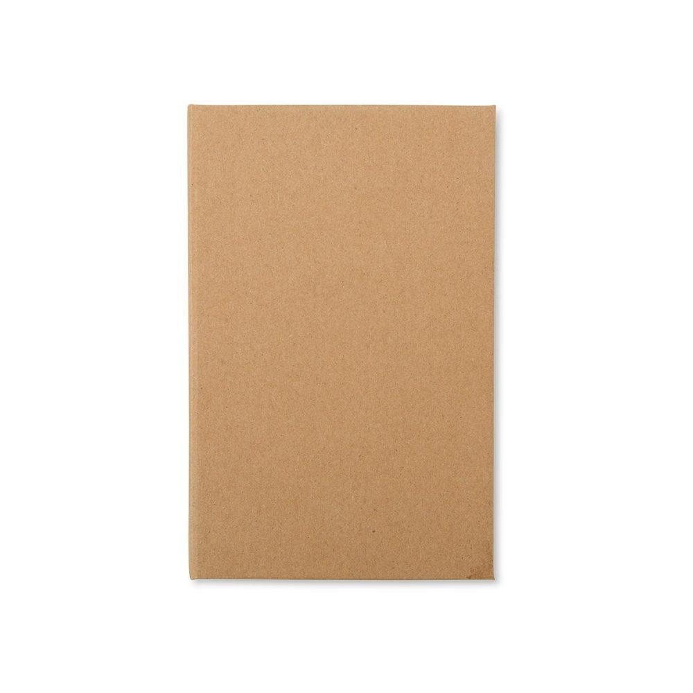 Bloco de anotação com autoadesivos e caneta PA1972 na cor Kraft, brinde personalizado Sky Brindes