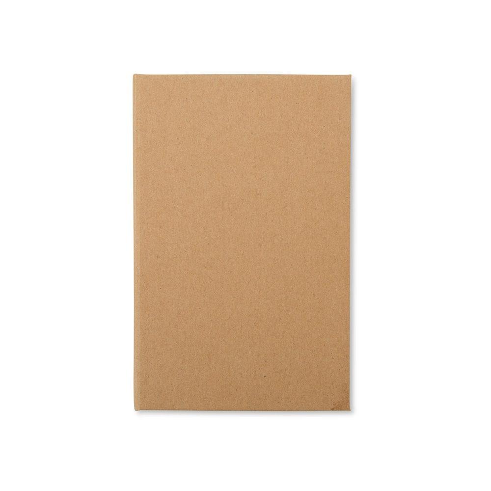 Bloco de anotação com autoadesivos e caneta PA1972 na cor Kraft, brinde personalizado Sky Brindes