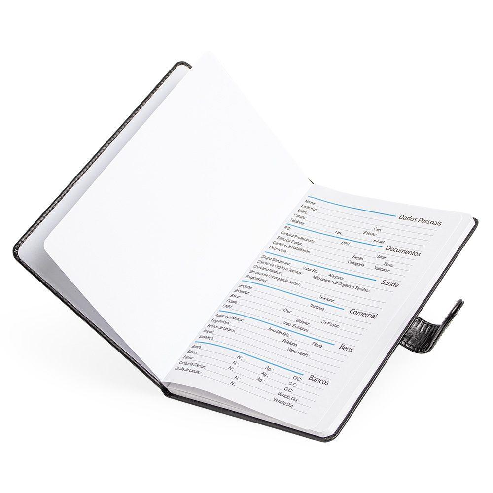 Agenda semanal 2025 PA1976 na cor Preto, brinde personalizado Sky Brindes