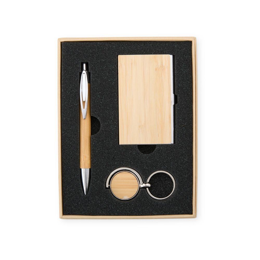 Kit executivo ecológico 3 peças PA1980 na cor Bege, brinde personalizado Sky Brindes