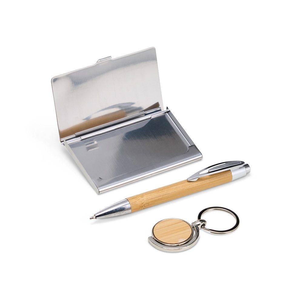 Kit executivo ecológico 3 peças PA1980 na cor Bege, brinde personalizado Sky Brindes