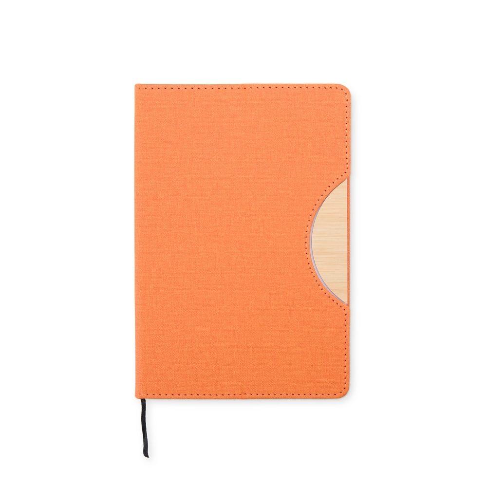 Caderneta com suporte de celular PA1986 na cor Laranja, brinde personalizado Sky Brindes