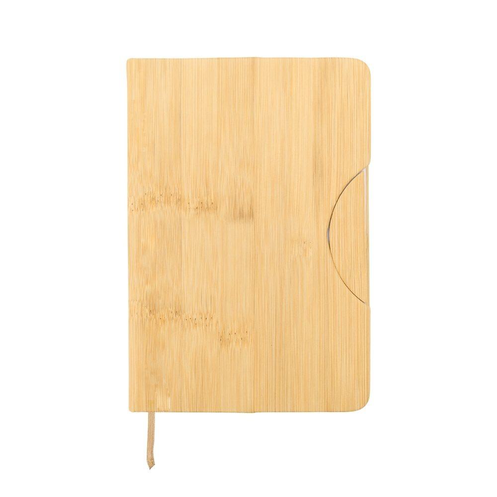 Caderneta com suporte celular PA1991 na cor Bambu e bambu, brinde personalizado Sky Brindes