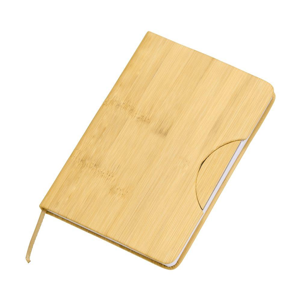 Caderneta com suporte celular PA1991 na cor Bambu e bambu, brinde personalizado Sky Brindes
